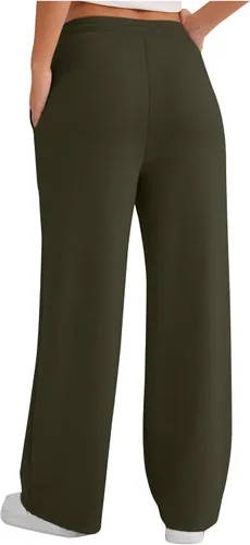 Vista 6 de Gumipy AirEssentials - Pantalones deportivos de pierna ancha para mujer, pantalones de pierna ancha para otoño, holgados, acampanados, cintura alta
