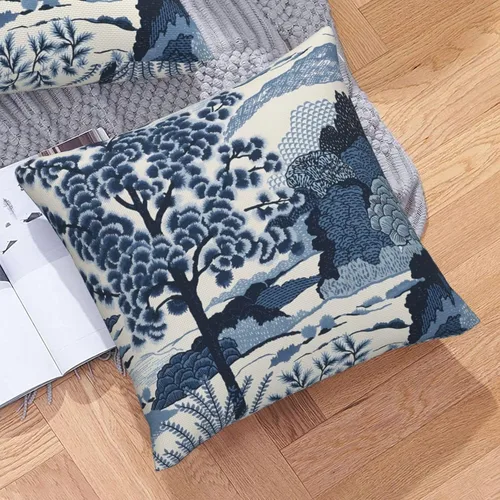 Vista 6 de POMOTER Daintree Funda de Cojín Azul y Blanco Índigo Chinoiserie Funda de Almohada Fundas de Almohada Decorativas Fundas de Cojín Modernas