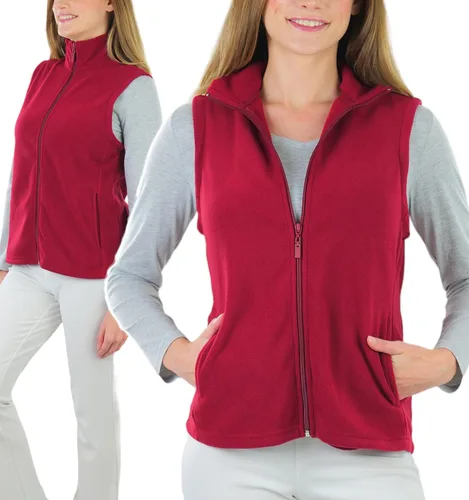 Vista 7 de ToBeInStyle Chaqueta de forro polar con cremallera y cuello alto para mujer