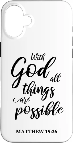 Vista 23 de Christian Message Faith Jesus Matthew 19:26 Case for iPhone 17