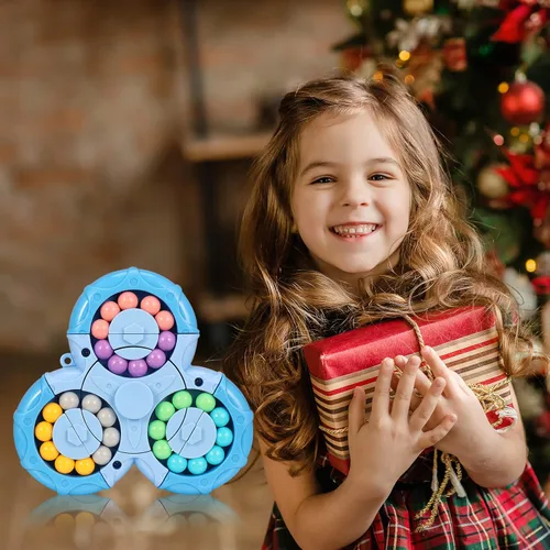 Vista 7 de FRIUSATE Juguete mágico de frijol mágico, juguete giratorio giratorio para niños, rompecabezas para aliviar el estrés y la ansiedad