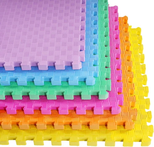 Vista 2 de BalanceFrom Azulejo de Espuma EVA Entrelazada para Ejercicio de 24 x 24 pulgadas – Piso de Rompecabezas Antideslizante para Gimnasio en Casa