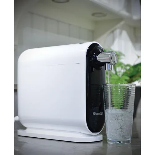 Vista 2 de Brondell H630 Sistema de filtro de agua de encimera Cypress para fregaderos de cocina, sistema de filtración de tres etapas y dispensador se conecta