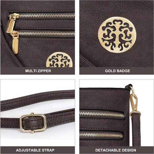 Vista 5 de Montana West Bolsos cruzados para mujer con múltiples bolsillos y correa ajustable