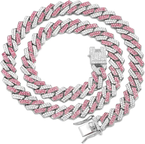 Vista 21 de Collar de cadena dorada para perro, collar cubano de diamantes para caminar, collar de cadena de metal con diseño de hebilla segura, collares