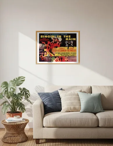 Vista 6 de Singin' in the Rain - Starring Gene Kelly Donald O’Connor and Debbie Reynolds - Vintage Film Movie Poster c.1952 - Master Art Print (Unframed) 6in x
