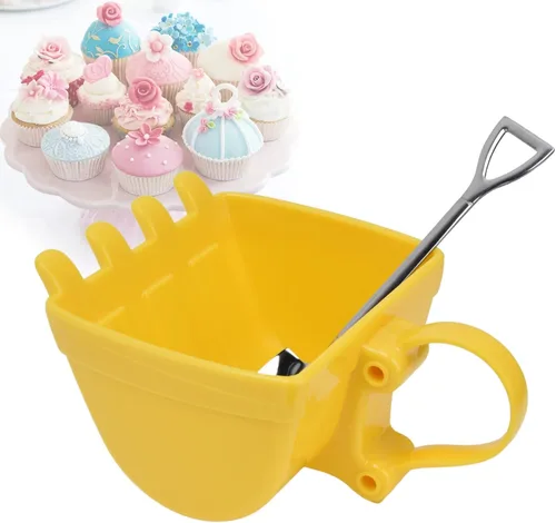 Vista 6 de Pilipane Taza de café excavadora, taza de cubo de excavadora de 11.2 fl oz, taza de café con diseño de excavadora con cuchara de pala, taza de café