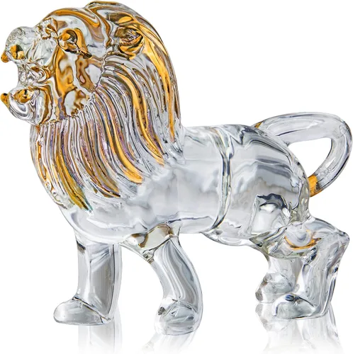 Vista 9 de YU FENG - Figura de caballo de cristal de 6.3 pulgadas, escultura animal de cristal transparente Rearing Horse Design, Handcrafted Glass Art