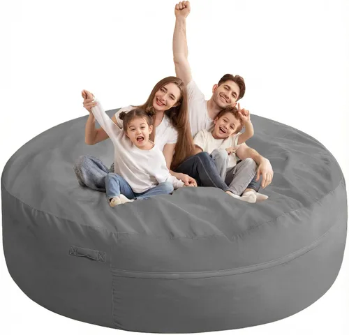 Vista 17 de HABUTWAY Silla de Puf de 2 Pies, Puf de 2' de Sillones Pequeños con Relleno, Silla de Puf en Forma de Lágrima de Terciopelo Ultra Suave con Funda