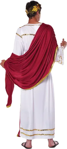 Vista 3 de California Costumes Disfraz de César para hombre adulto, BlancoRojo