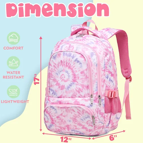 Vista 2 de BLUEFAIRY Mochilas infantiles para niñas y niños, regalos de regreso a la escuela para niños, primaria, primaria, escuela secundaria, Rosa