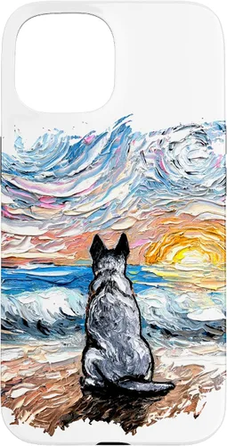 Vista 6 de Blue Heeler Starry Night Artwork Cattle Dog Lover Gift Case for iPhone 17