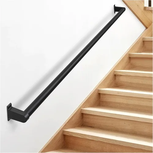 Vista 10 de Barandillas de mano de 3 pies para escalones al aire libre, barandillas industriales de metal para escaleras interiores, barandilla de montaje