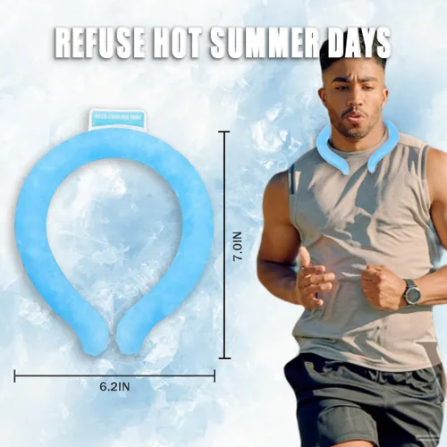 Vista 2 de Tubo de enfriamiento para el cuello, anillo de enfriamiento para el cuello, envolturas de enfriamiento reutilizables para el calor del verano, al