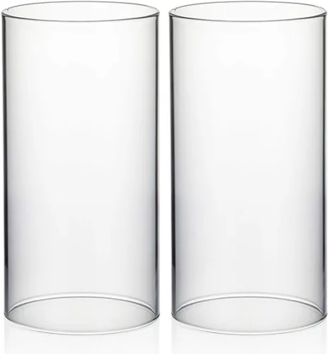 Vista 39 de WGVI Funda para portavelas Hurricane, ancho de 2 pulgadas, altura de 12 pulgadas, portavelas cilíndrico de vidrio transparente, tubo de chimenea