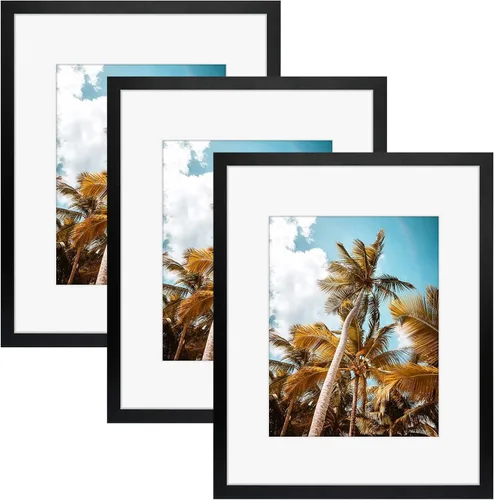 Vista 57 de Frametory, Marco de fotos de 11 x 14 pulgadas con paspartú para fotos de 8 x 10 pulgadas, moldeado ancho de vidrio de alta definición, accesorios