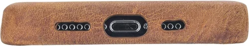Vista 6 de Bayelon Funda de cuero para iPhone 13 Pro, funda de cuero delgada de grano completo (marrón antiguo)