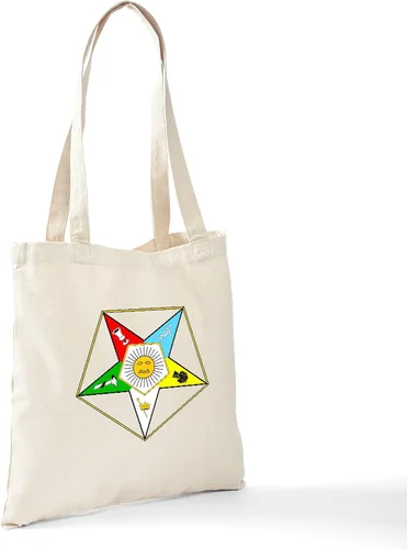 Vista 6 de CafePress Eastern Star Tote Bag Bolsa de lona natural, bolsa de compras de tela, Caqui