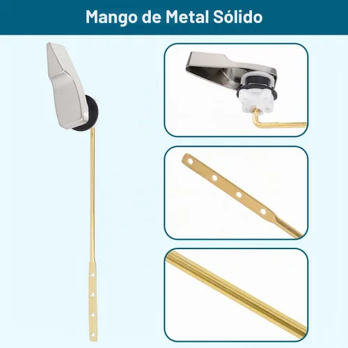 Vista 5 de Kit de reemplazo universal de mango de inodoro de metal para montaje Níquel cepillado