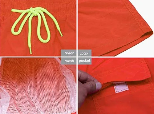 Vista 6 de Gopune Traje de baño corto de playa de secado rápido para hombre con forro de malla