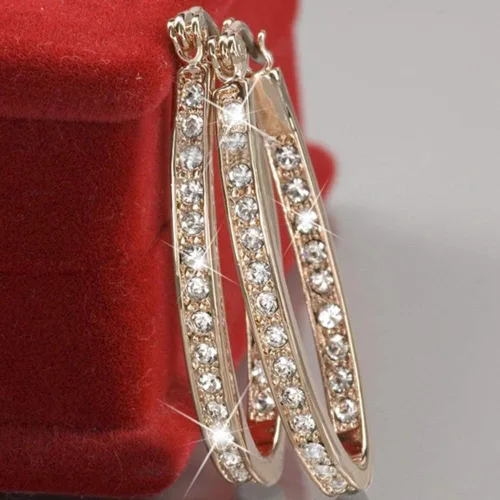 Vista 6 de SEniutarm - Pendientes para mujer diseño de mamá y mujer con incrustaciones de diamantes de imitación