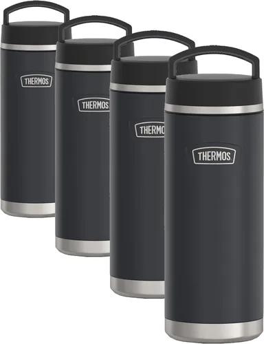 Vista 13 de THERMOS ICON SERIES - Botella de agua de acero inoxidable con tapa superior de rosca, 32 onzas, granito, botella de agua aislada con tapa Granite