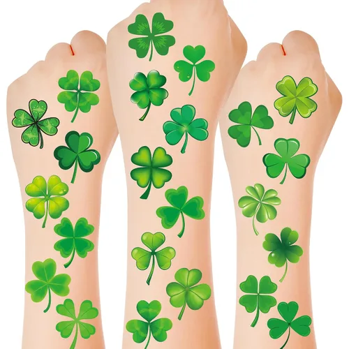 Vista 8 de 370 patrones de recuerdos de fiesta, 36 hojas que brillan en la oscuridad, tatuajes temporales luminosos, suministros de tatuajes falsos