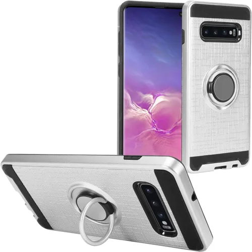 Vista 9 de Compatible con Samsung Galaxy S10+, S10 Plus (6.4") SM-G975 - Funda híbrida cepillada con ranura para tarjeta de crédito - CS2 oro rosa