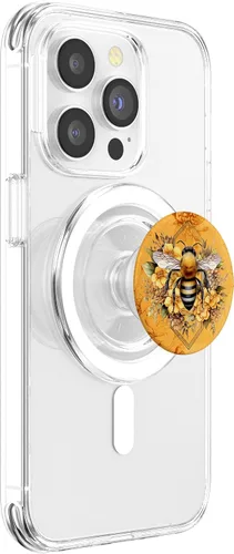 Vista 3 de Flor Amarilla Abejorro Abejorro Miel Apicultor Abeja Abeja PopSockets MagSafe PopGrip para iPhone