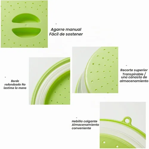 Vista 7 de Cubierta plegable de silicona para microondas, protector contra salpicaduras de 10.5 pulgadas