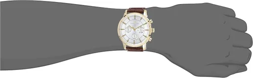 Vista 5 de Tommy Hilfiger Reloj dorado con malla de cuero color café para hombre 1790874
