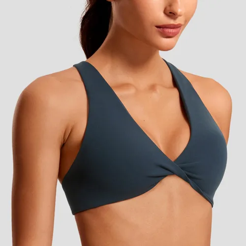 Vista 3 de VANTONIA Butterluxe - Brasier deportivo con tiras cruzadas para mujer, brasier de entrenamiento de bajo impacto, lindo para yoga, gimnasio, camisola