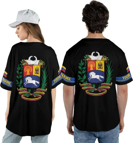 Vista 5 de Royal Fight - Camiseta de béisbol de Venezuela personalizada para hombre, camiseta de béisbol venezolana, bandera de Venezuela, béisbol