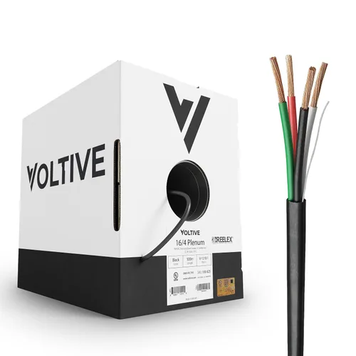 Vista 32 de Voltive Cable de altavoz 12/2, Plenum CL3P, blanco, 500 pies - 12 AWG, 2 conductores, cobre trenzado sin oxígeno, listado UL - V-1214-2