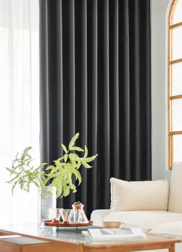 Vista 3 de Cortinas opacas 100% negras para ventana para dormitorio, 63 pulgadas de largo, juego de 2 paneles con ojales, cortinas opacas con ojales, ahorro