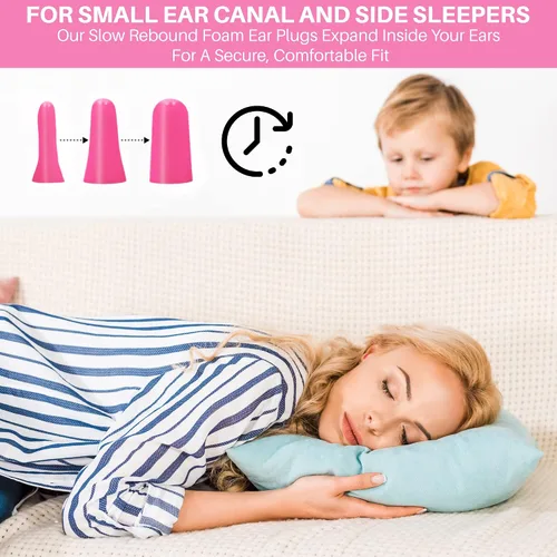 Vista 2 de Tapones para los oídos pequeños de espuma, 50 pares, tapones desechables de 30 db para reducción de ruido para niños, mujeres, niños, bebés, niños