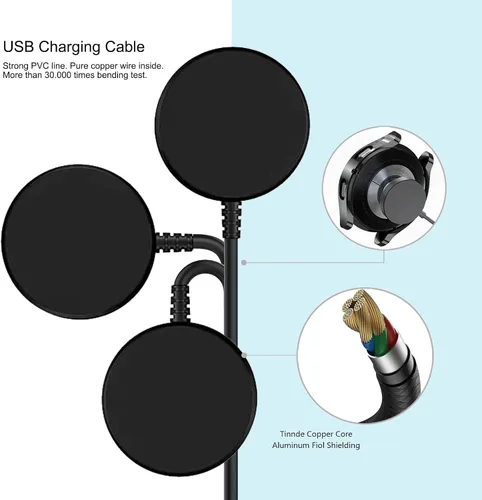 Vista 5 de Paquete de 2 adaptadores de cargador de reloj compatibles con Samsung Galaxy Watch 8/8 Classic /7/6/5/4/3/FE/Active 2/Active Classic/5/5 Pro/4/4