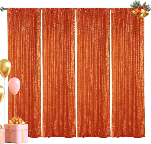 Vista 31 de Hahuho - Cortina de fondo de lentejuelas negras, 2 piezas de 2 pies x 8 pies, cortina de fondo con purpurina para fiestas, Navidad, boda, decoración