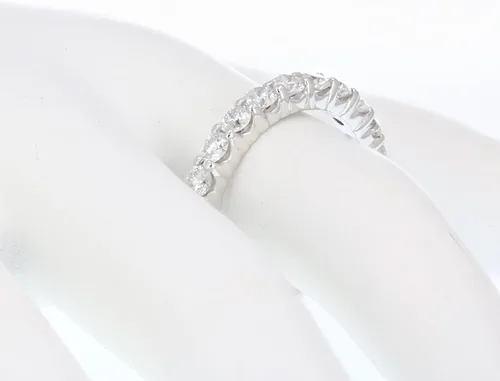 Vista 4 de Vir Jewels Anillo de boda con diamantes de 1 quilate, oro blanco de 14 quilates, 10 piedras redondas