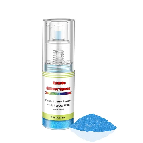 Vista 10 de Pulverizador comestible de purpurina (negro), polvo lustre para colorear alimentos sin aerosol, bomba de empuje de polvo espumoso de grado
