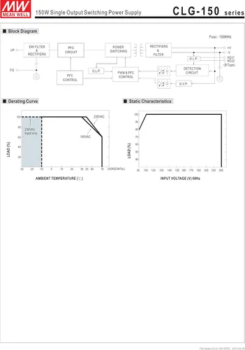 Vista 5 de MW Mean Well CLG-150-24 24V 6.3A 151.2W Single Output LED Power Supply with PFC