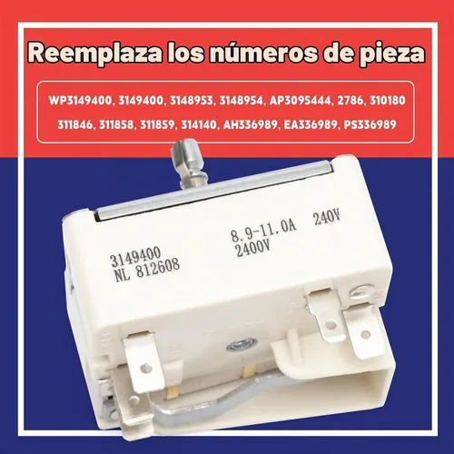 Vista 3 de 3148954 3149400 - Interruptor de control infinito para Whirl-pool 8 pulgadas, interruptor de estufa eléctrica 3148953 PS336886 AP3029710 AP3095444