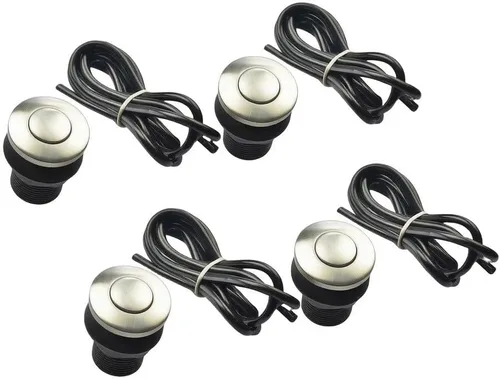 Vista 9 de Garbage Disposal Air Switch Kit Brushed Stainless Steel Push Button for Sink for top Mount With 1.5m Hose Compatible for Waste King ISE for ge Food