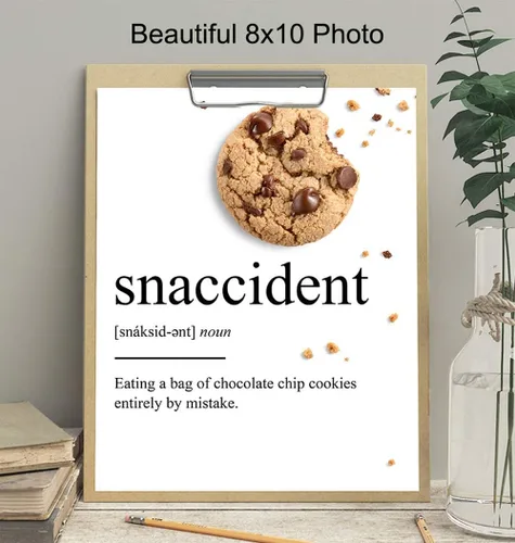 Vista 3 de Decoración artística de pared con definición de galletas con chispas de chocolate para el hogar, apartamento o cafetería, divertido póster
