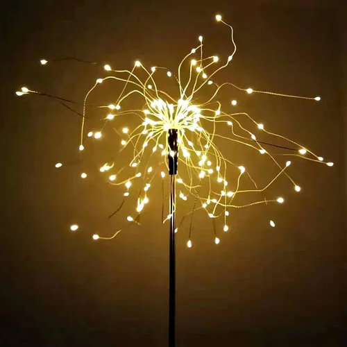 Vista 3 de JJGoo - Farolas solares con efecto de fuego, juego de 2, 135 LEDs, 2 modos de iluminación, luces solares para jardín al aire libre, impermeables