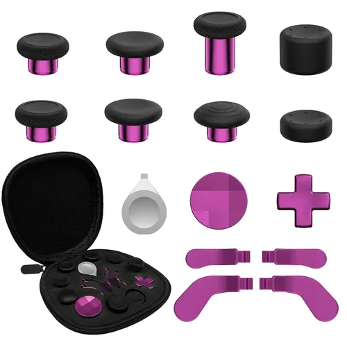 Vista 10 de CHARM FOCUS 16-in-1 Metal Thumbsticks Replacement Kits for X-box Elite Series 2, X-box Elite 2 Controller Accessories, Includes Magnetic Joysticks