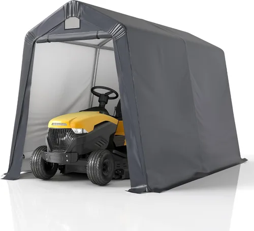 Vista 11 de GARTOO - Refugio portátil independiente para bicicletas al aire libre de 6 x 3 pies - Cobertizo para bicicletas con puerta enrollable y ventana