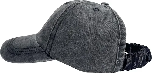 Vista 3 de CurlCap Gorra sin parte trasera para cabello natural, gorra de béisbol forrada de satén para mujer
