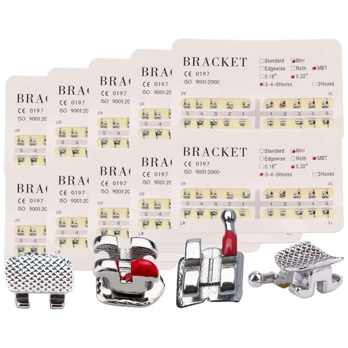 Vista 9 de Dientes Modelo Llaves, Soportes Typodont, ranuras .022 3-4-5 con ganchos 200pcs (MBT, Estándar)