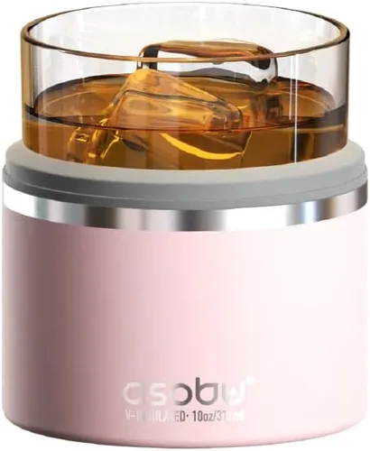 Vista 18 de asobu Vaso de whisky con funda aislada de acero inoxidable, 10.5 onzas (Rosa Aqua)